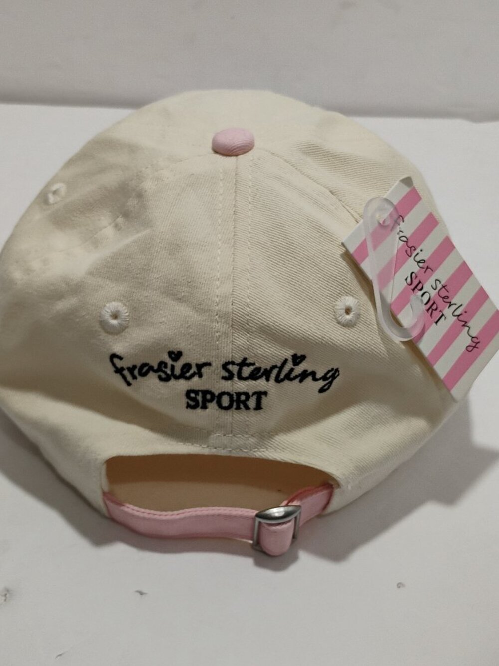 NWT Frasier Sterling Sport Sailboat Hat Cap Womens Adjustable Pink Cream - Picture 3 of 8